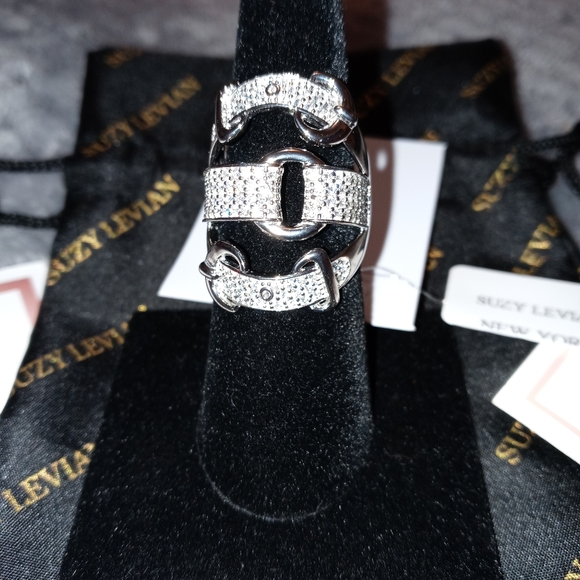 Sterling Silver CZ Triple Buckle Ring Size 7 NWT - Picture 13 of 15